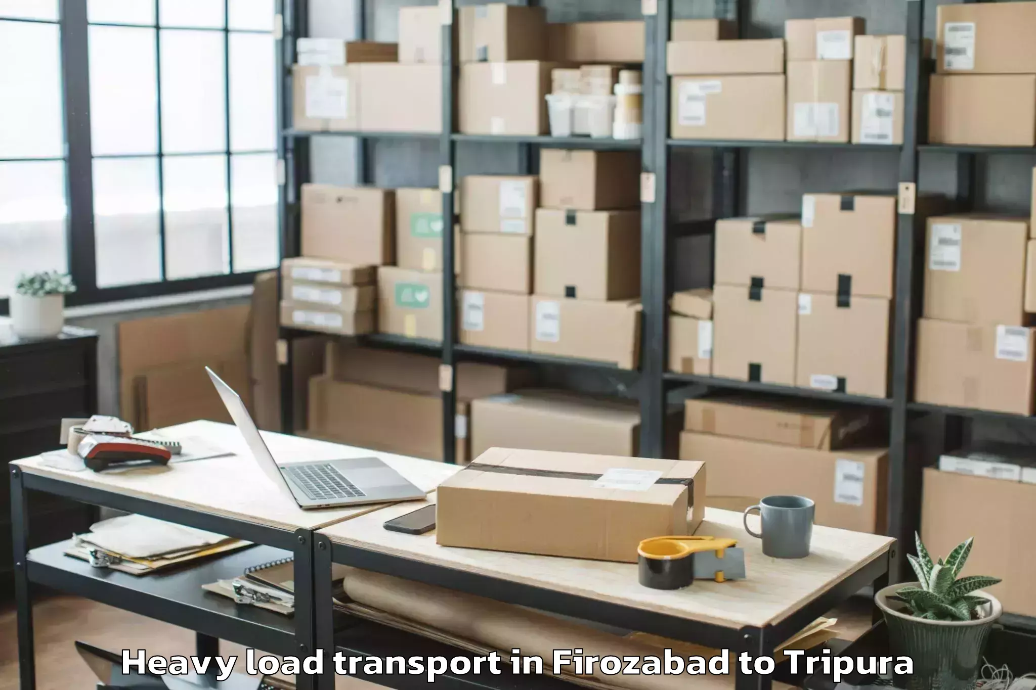 Reliable Firozabad to Teliamura Heavy Load Transport